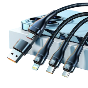 Cable USB 3 en 1: USB Type C, iPhone, Micro USB.